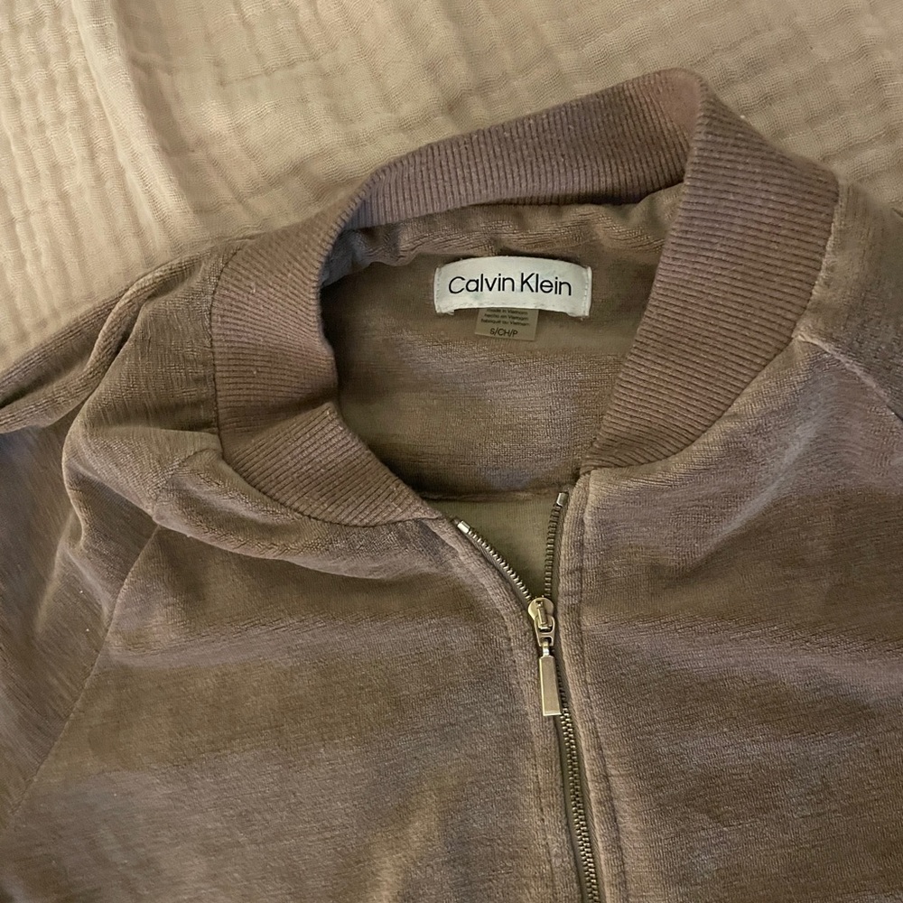 Calvin Klein Long Zip Up Sweatshirt - Picture 2 of 2